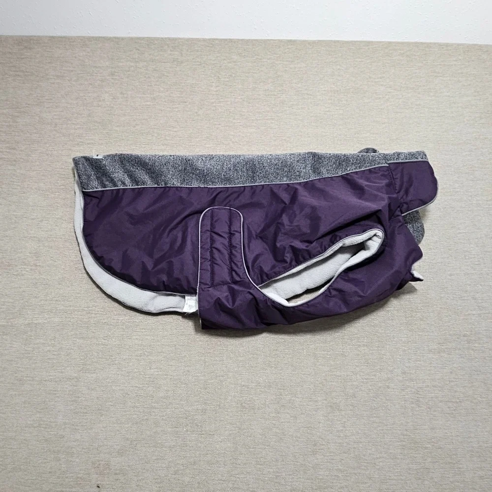 Eddie Bauer Pet Purple Fleece Lined Dog Vest Jacket Reflective Trim Large
